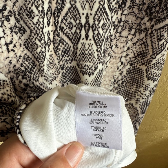 City Studio Black and Cream Snake Print Mini Dress - Picture 5 of 8